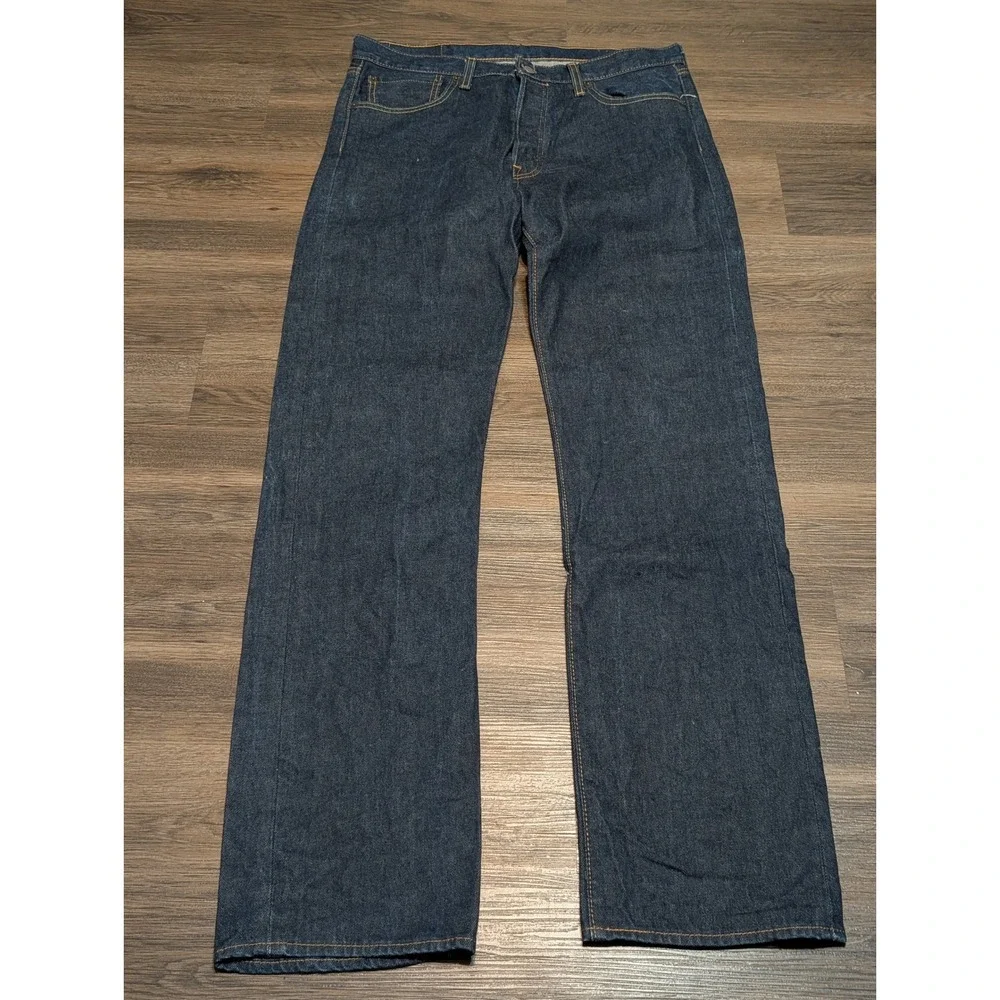 Levis 501 Original‎ Mens Dark Wash Straight Leg Button Fly Jeans W36 L36 Blue